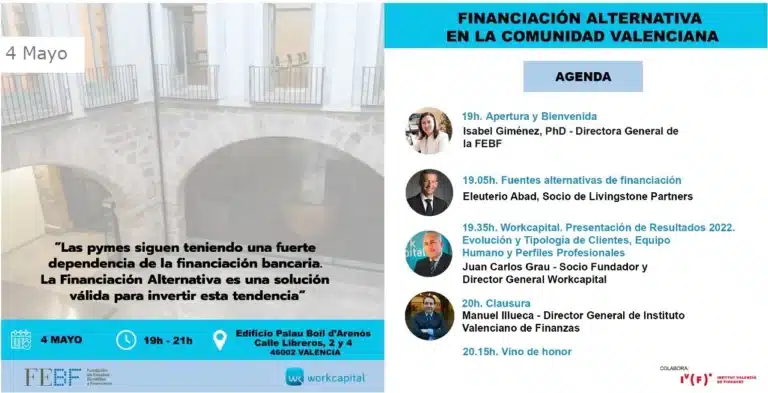 Jornada Financiacion alternativa en la Comunidad Valenciana junto Workcapital 04-05-2023